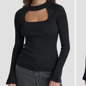 NNT DKNY Black Textured Knit Top